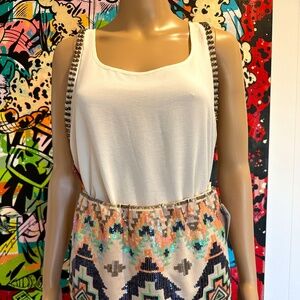 Topshop semi sheer camisole/tank with brass studs US4 EU36